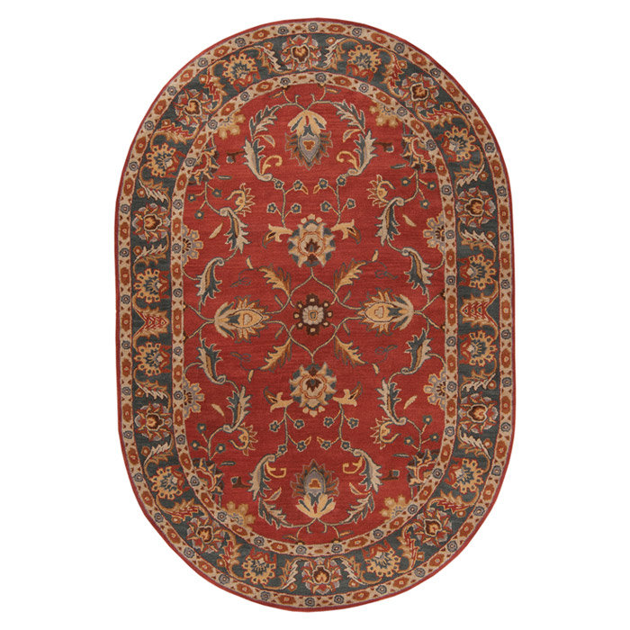 Waterston HandTufted Wool Burnt Orange/Dark Brown Area Rug & Reviews